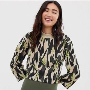 Monki camo print cropped jersey